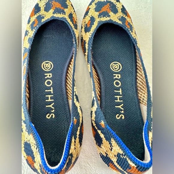 Rothy's The Square Black and Brown Leopard Print Flats Size 6 - Picture 6 of 10